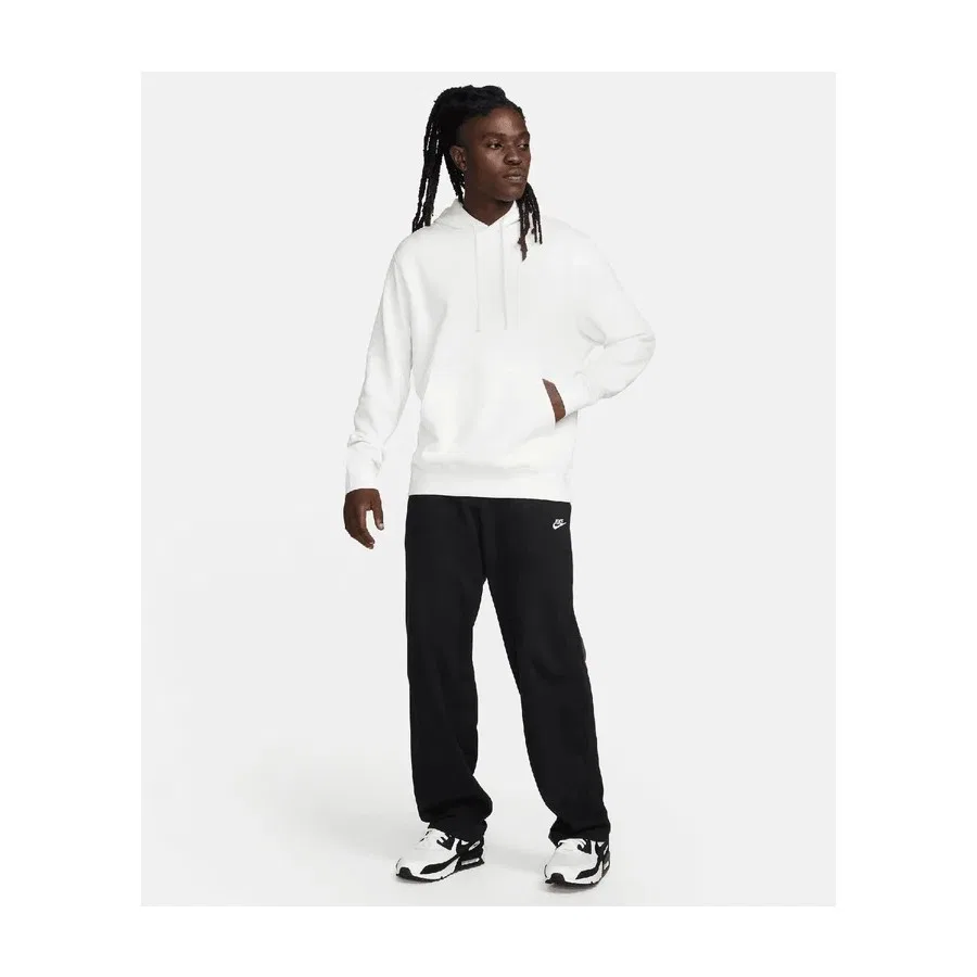 Мужской свитшот с капюшоном и принтом Sportswear Club Fleece Nike, Белый — фото 4