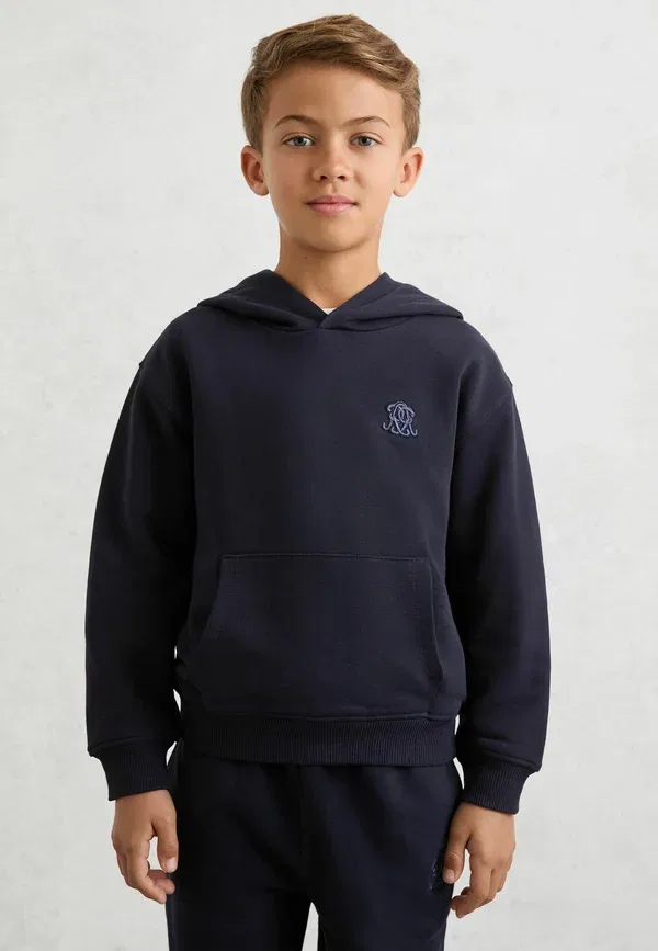 Худи с капюшоном, хлопок, Reiss, Navy Blue, темно-синий — фото 3