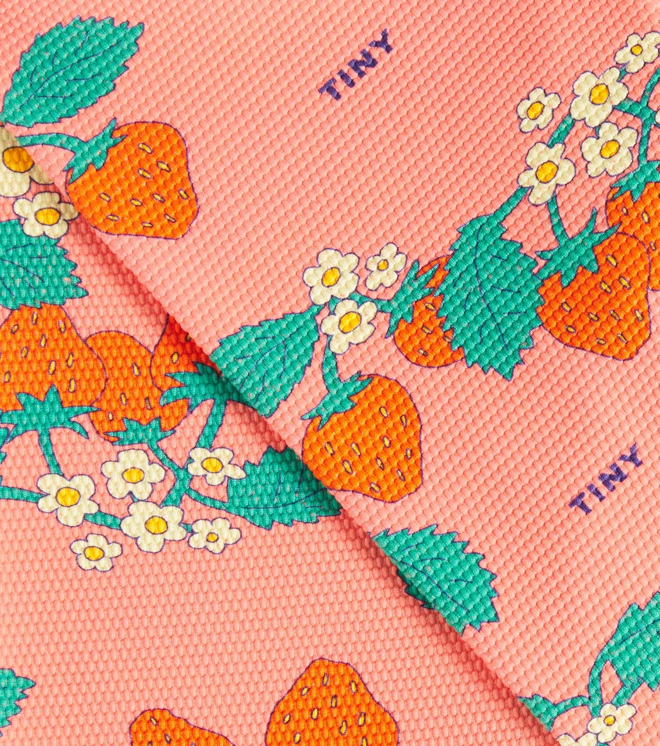 Леггинсы с принтом клубники Tinycottons, розовый — фото 3