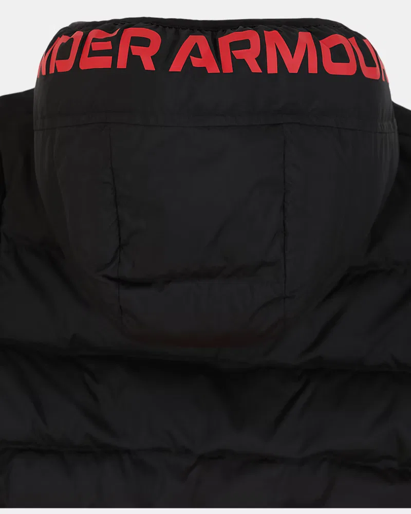 Детский пуховик водоотталкивающий UA Pronto Colorblock UnderArmour, Black/Red — фото 4