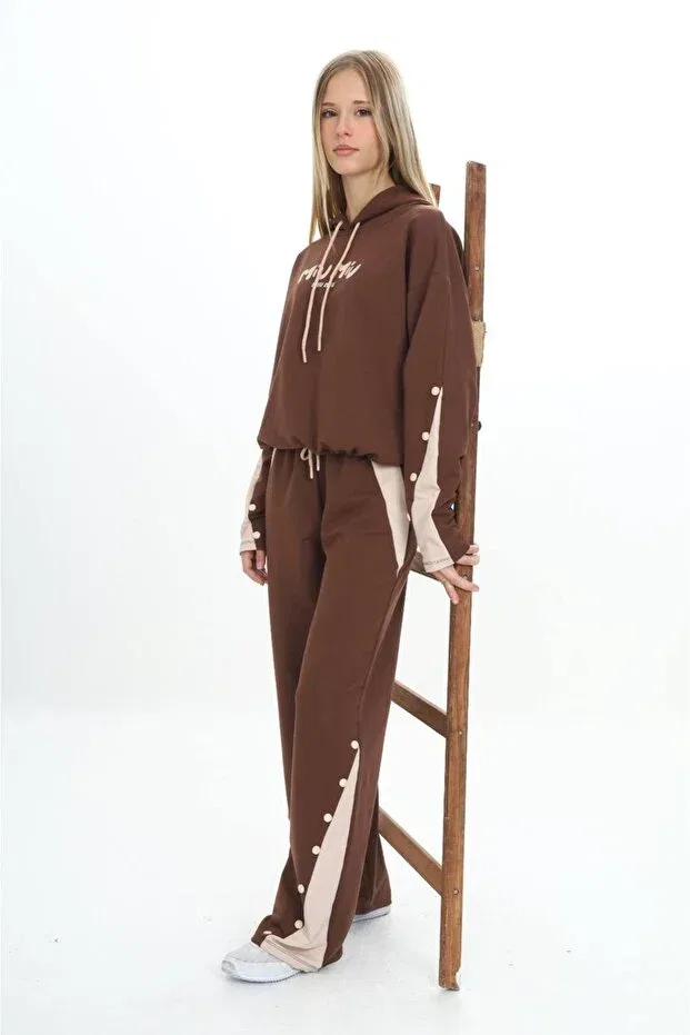 Детский спортивный костюм для девочек с капюшоном Pantulux, Brown