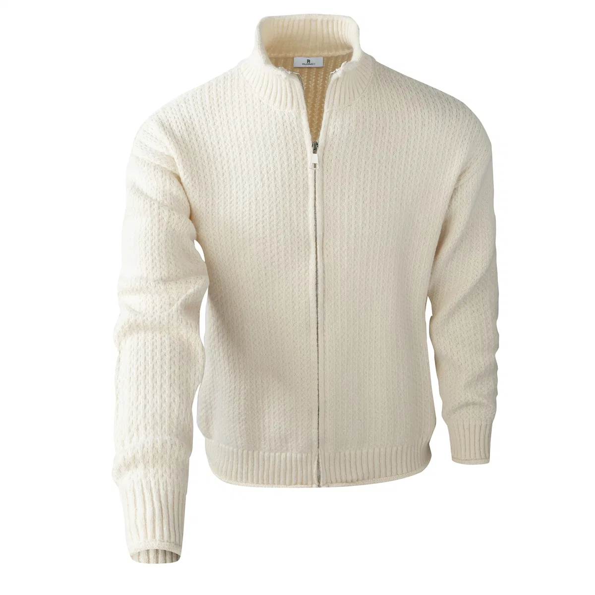 Детский свитер без гендера с полуводолазкой и кардиганом Half Turtleneck Moderate Cardigan, PAL ONGACO, White