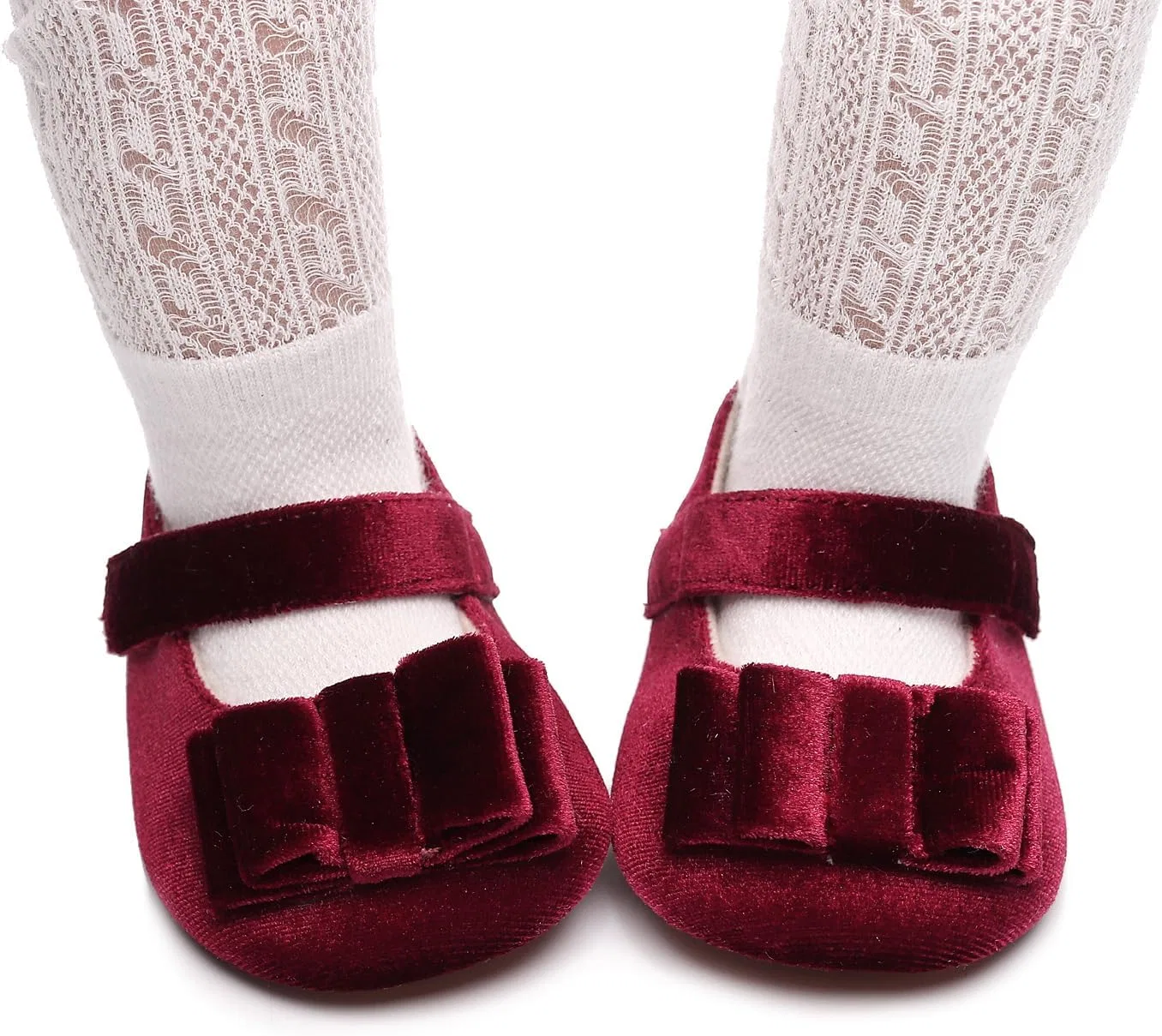 Детские туфли Мэри Джейн для девочек с бантом Purepips, Wine Red — фото 3