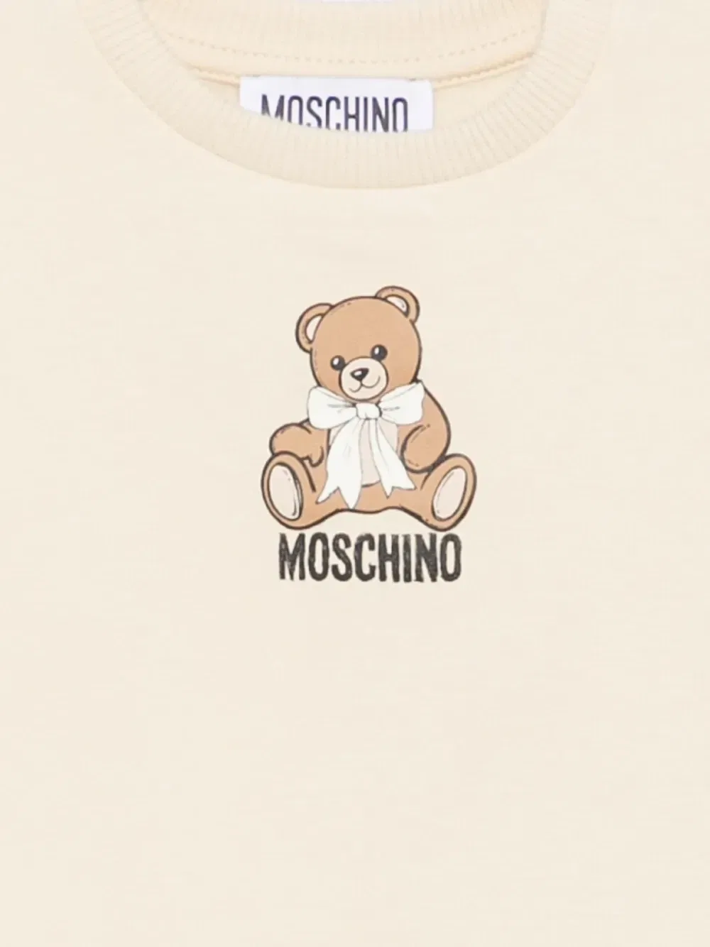 Платье с принтом плюшевого мишки и оборками Moschino Kids, бежевый — фото 3