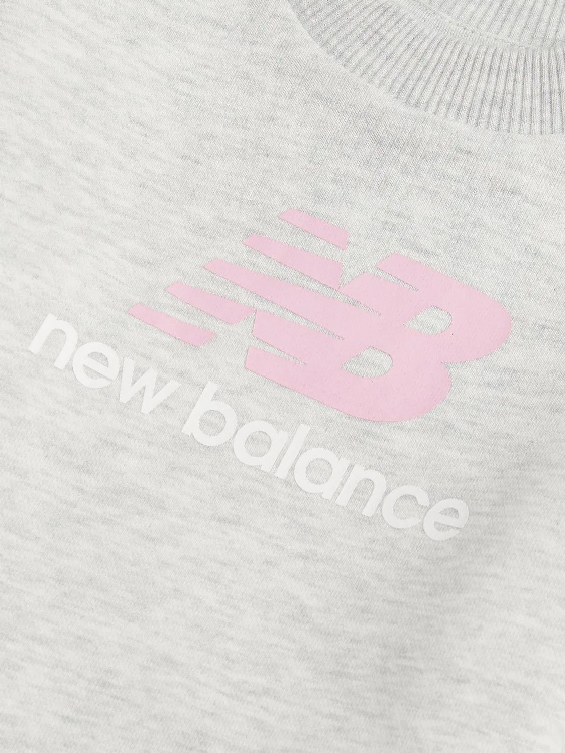 Свитшот с принтом Stacked Logo New Balance, светло-серый — фото 3