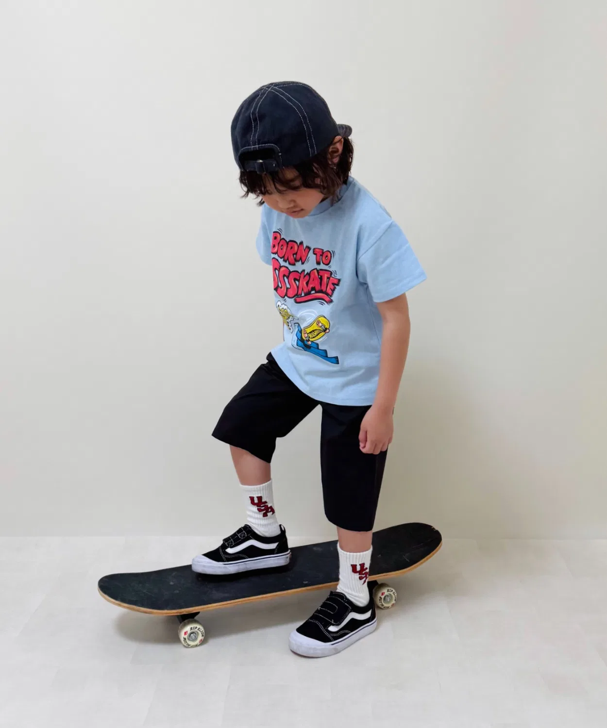 Детская футболка с принтом Hot Wheels Skater Blue Crescent, Синий — фото 4