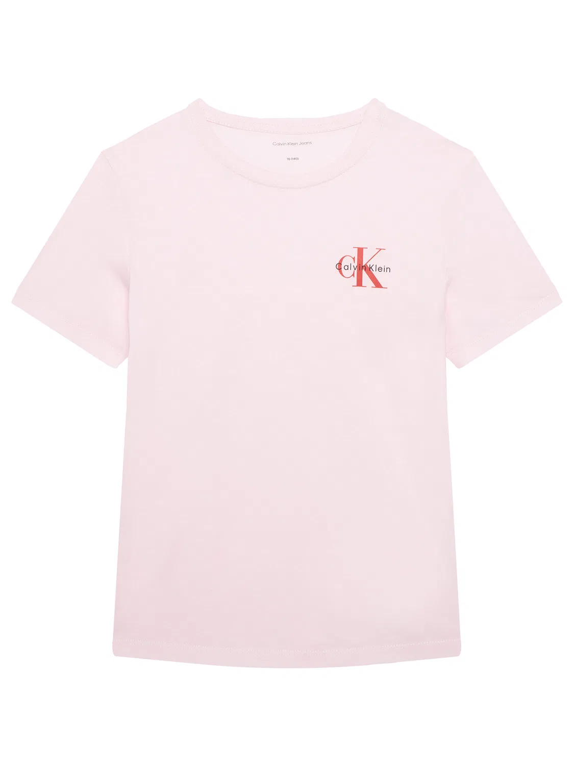 Футболка стандартного кроя для девочки Chest Monologo Calvin Klein Jeans, розовый