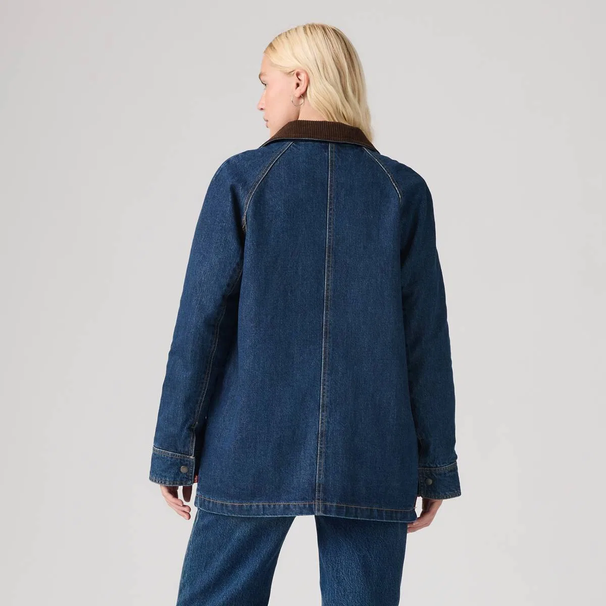 Куртка средней плотности для работы в сарае, застежка на кнопках Levi's, Blue - Blue — фото 4