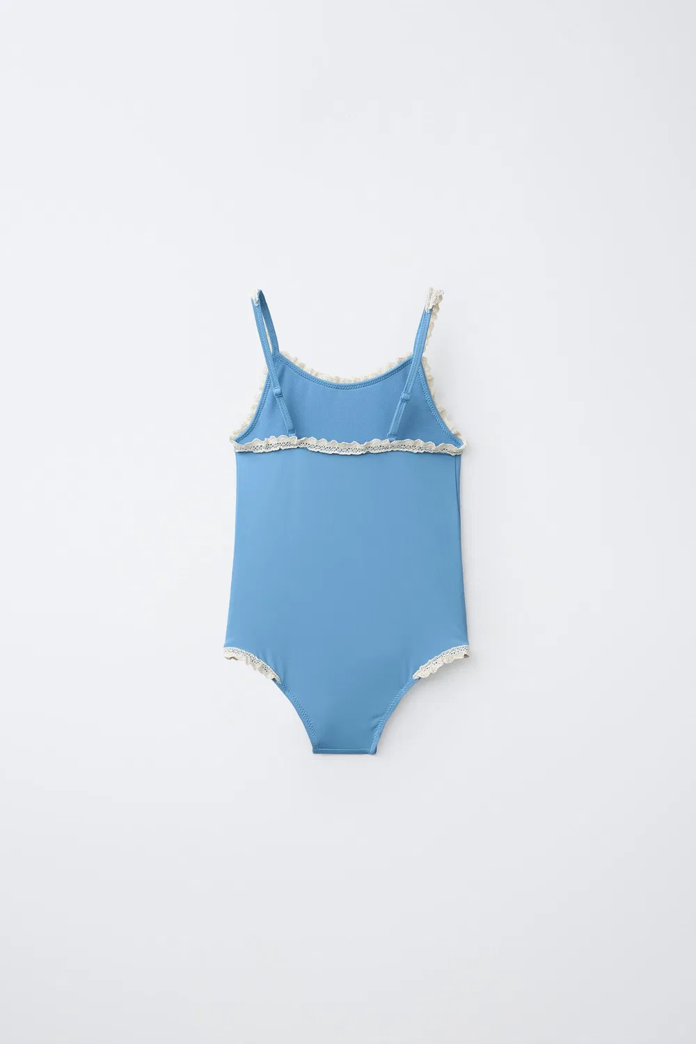 Для детей 6-14 лет / Купальник с контрастной кружевной отделкой ZARA, Petrol Blue — фото 2