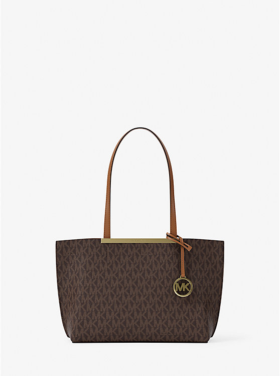 

Небольшая сумка-шоппер Evelyn с фирменным логотипом Michael Kors, Brn/Acorn