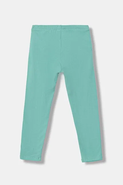 Леггинсы детские из хлопка с эластаном United Colors of Benetton, бирюзовый — фото 2
