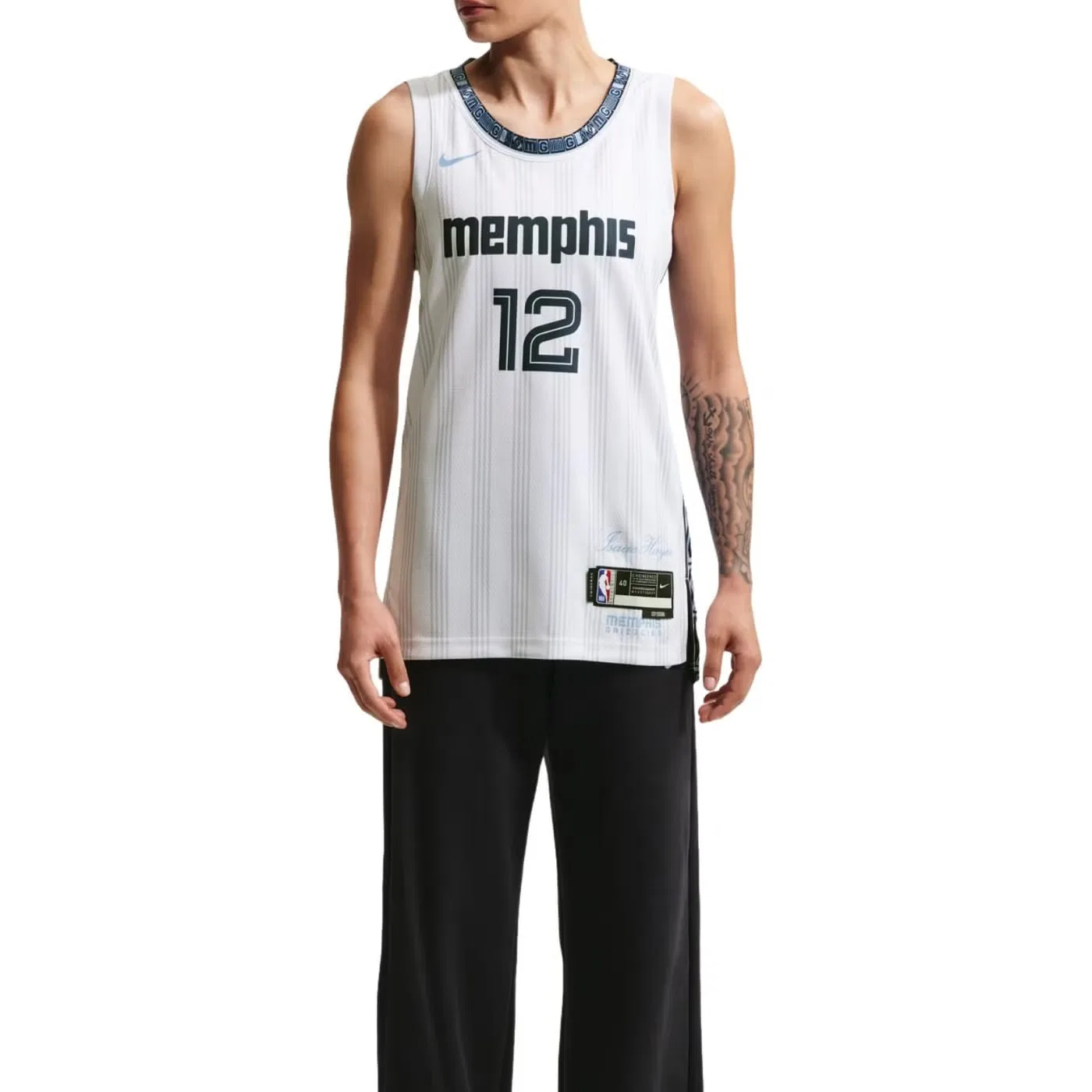 Джерси баскетбольное с принтом Memphis Grizzlies City Edition NBA Swingman Ja Morant Nike, белый — фото 3