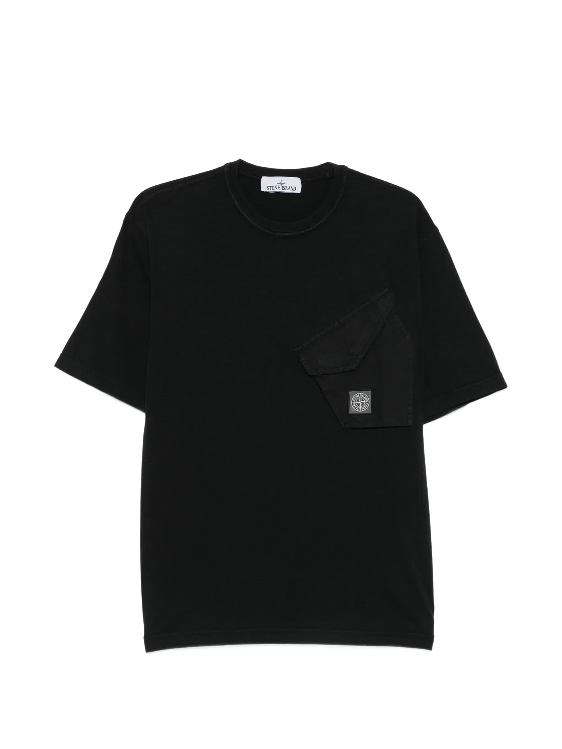 Футболка с нагрудным карманом и логотипом Stone Island, черный
