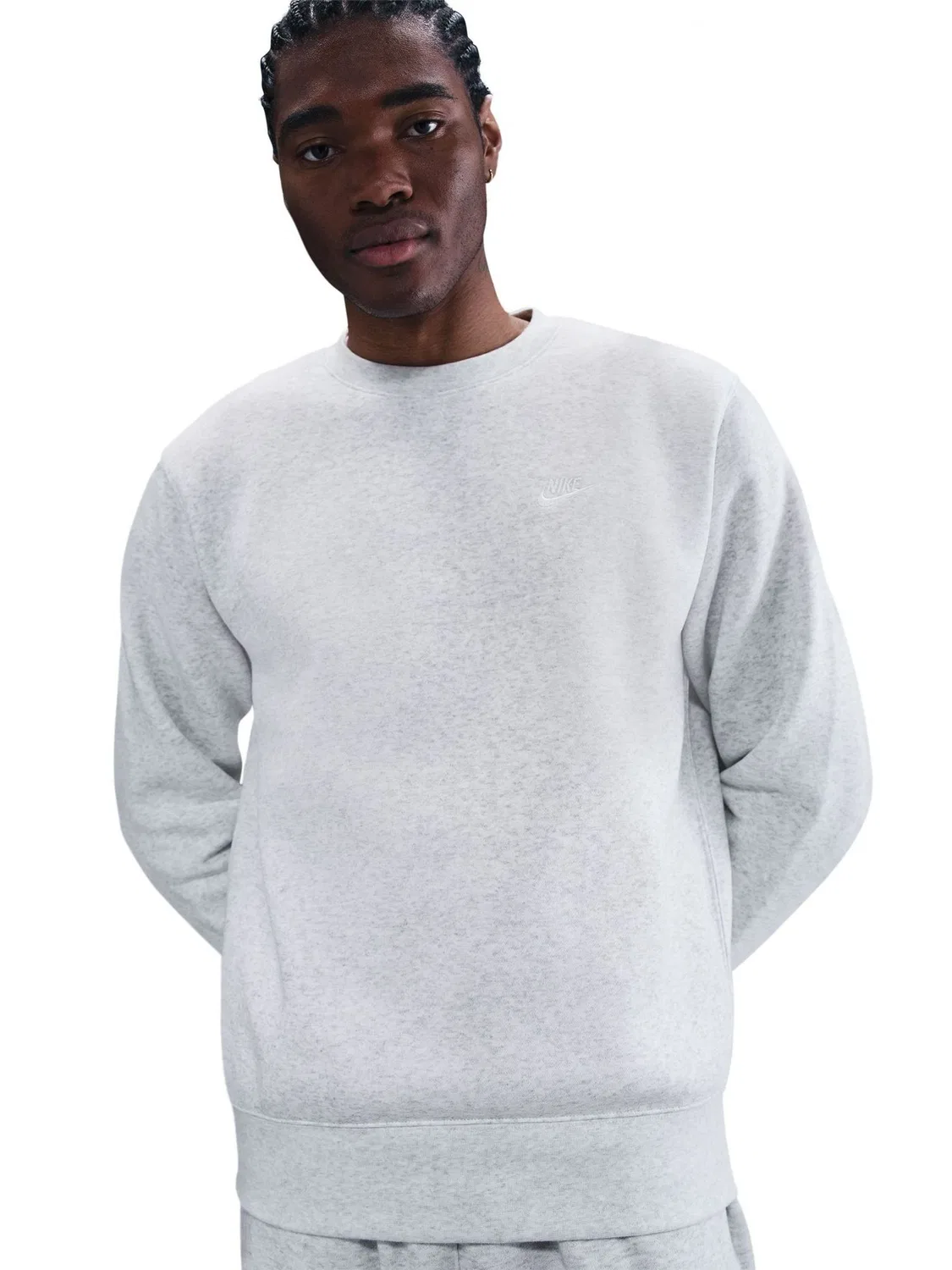 Серый свитшот с круглым вырезом Nike Birch Heather Club