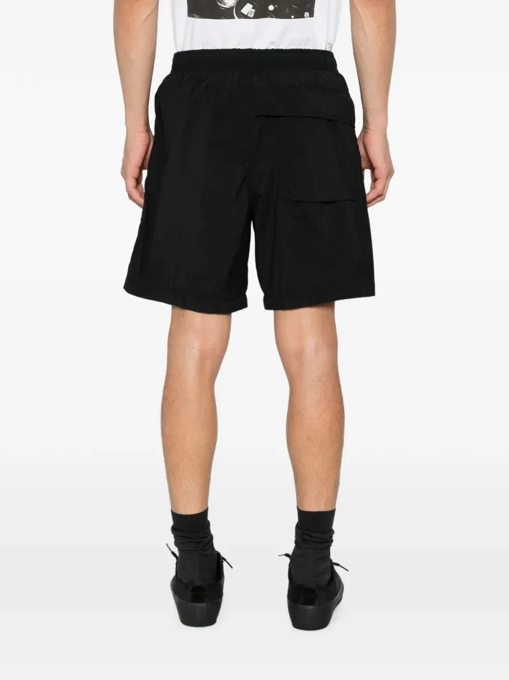 Спортивные шорты с эластичным поясом и логотипом Stone Island, черный — фото 4