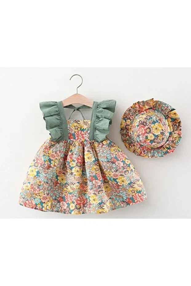 Детское платье для девочек хлопковое Petityu, Khaki Colored