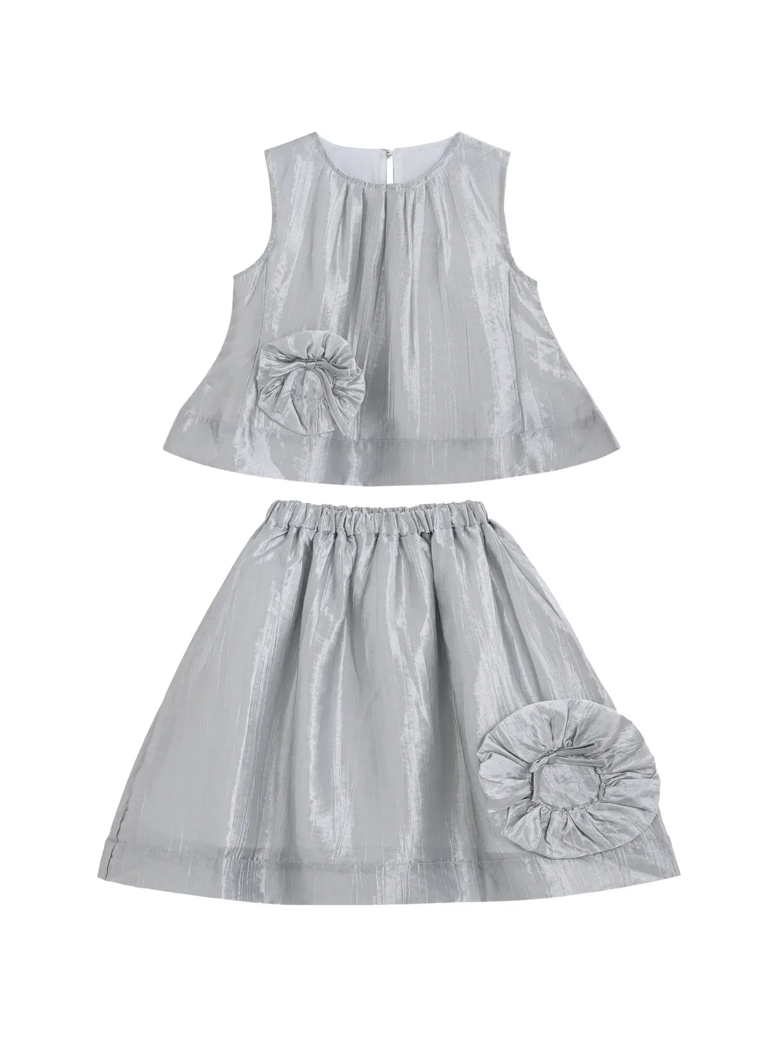 Комплект Nerissa Bloom из блузки и юбки Mimi Tutu, серебристый
