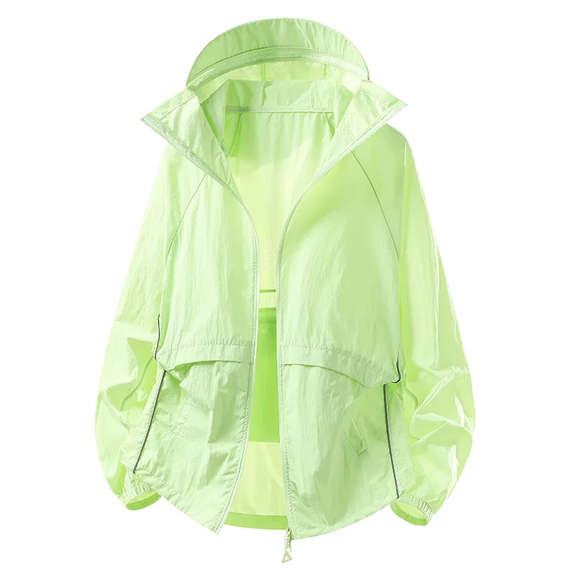 Детская куртка UPF50+ с капюшоном Red bean, Sprout Green