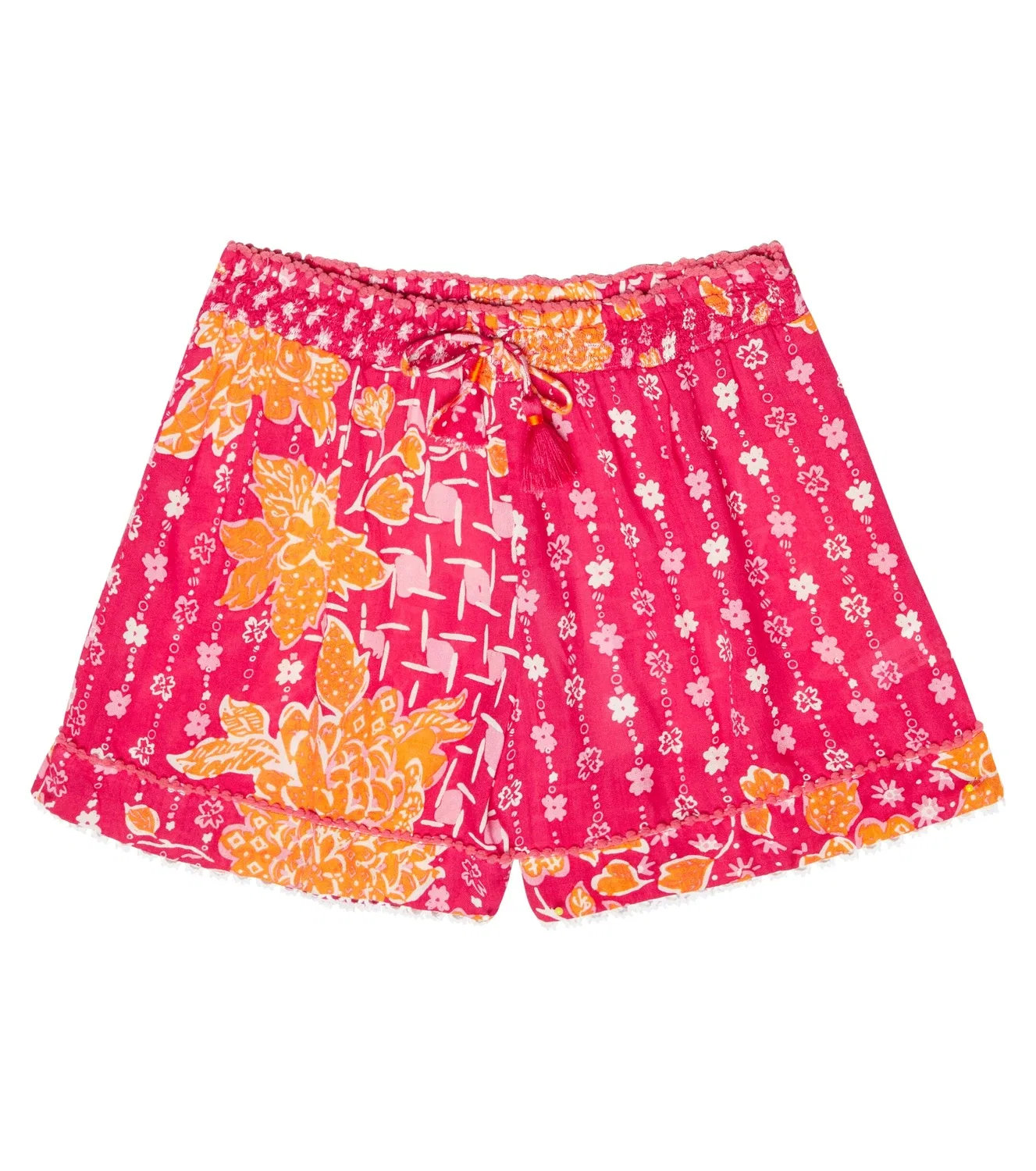 Шорты с цветочным принтом Poupette St Barth Kids, розовый