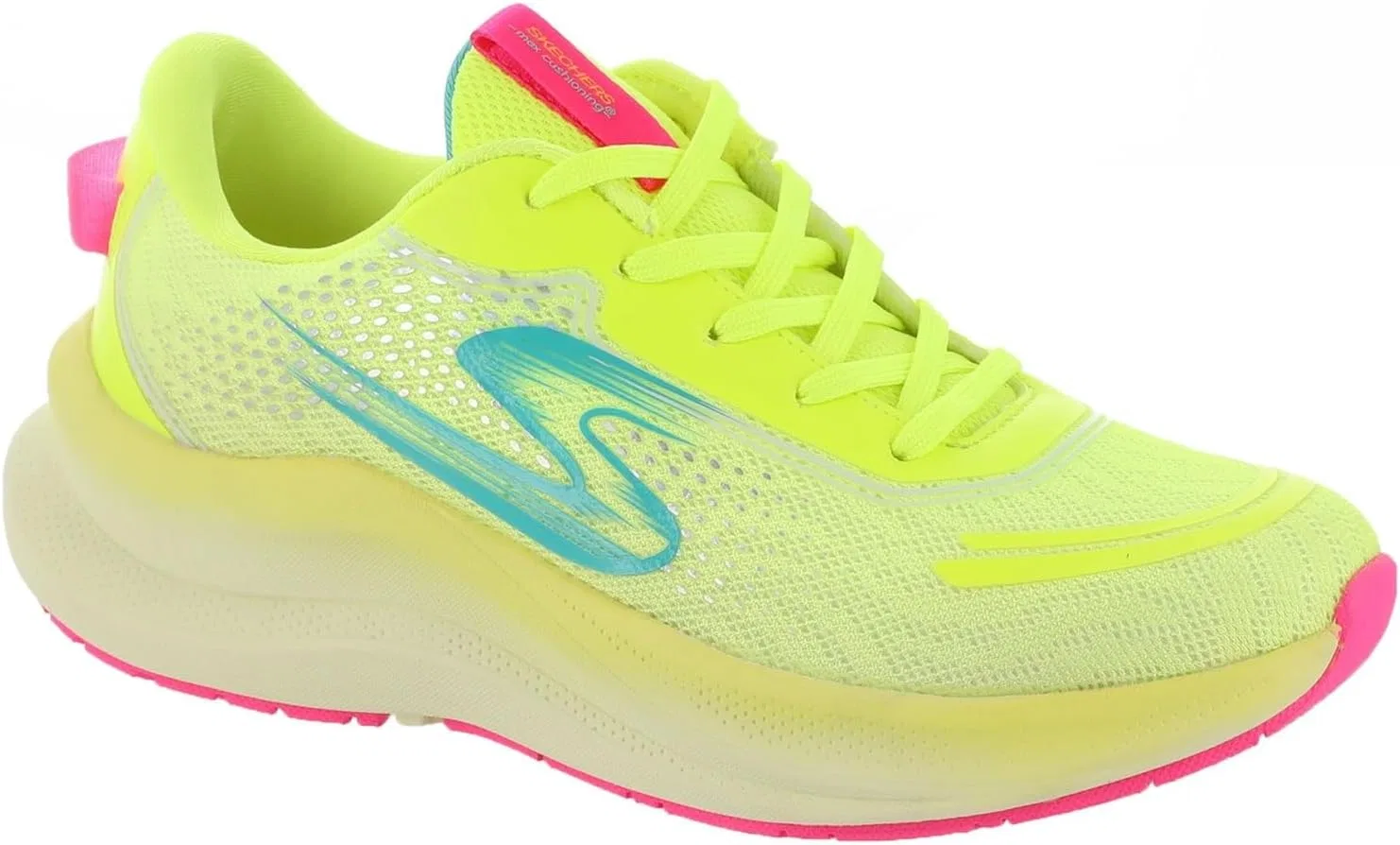 Детские кроссовки для девочек Max Cushioning Ascend Skechers, Lime/Multi — фото 2