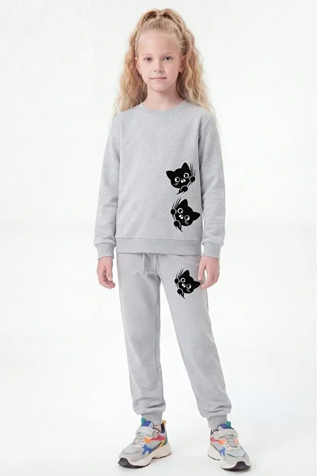 Детский комплект спортивных костюмов с принтом Fyk Kids, Black-Grey-Navy Blue — фото 3