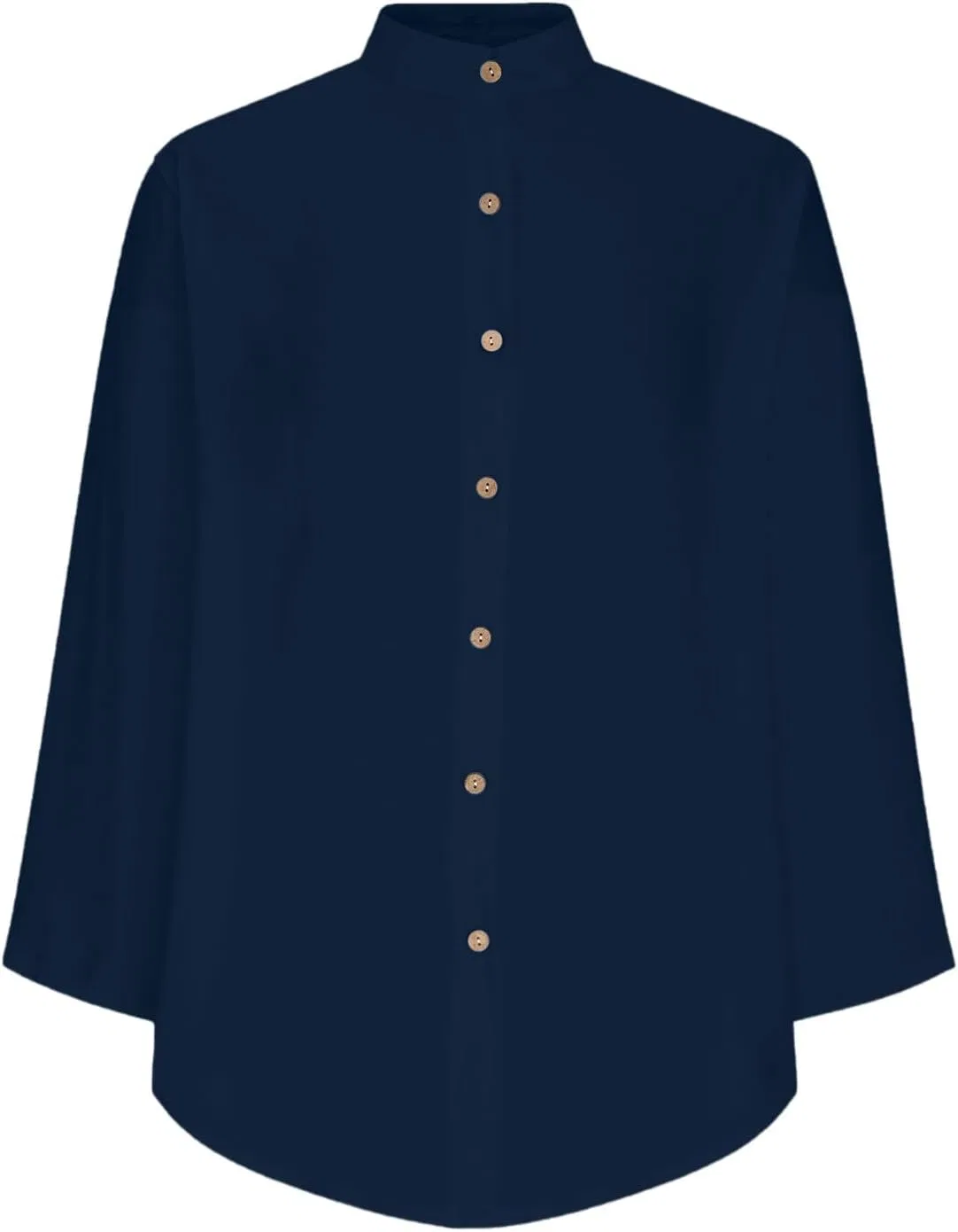 Женская туника свободного кроя из хлопка и льна Pelang, Navy — фото 4