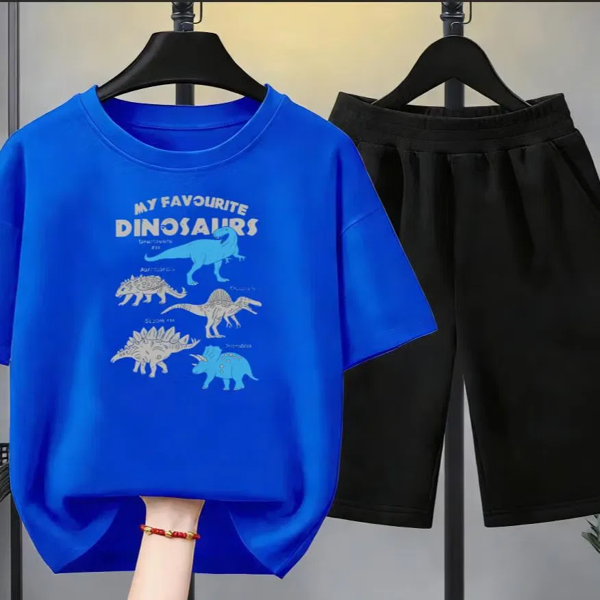 Комплект брюк с коротким рукавом для мальчиков 2 pcs 2-11years Chicpoint, синий
