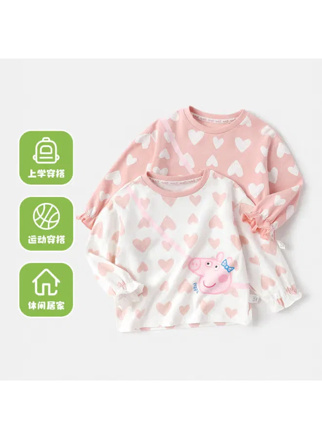 Лонгслив с кружевными манжетами Peppa Pig, белый — фото 3