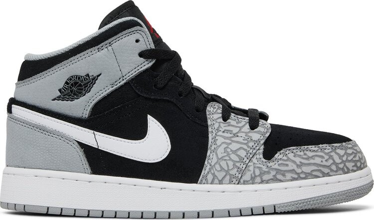 

Кроссовки Air Jordan 1 Mid SE GS Elephant Toe, серый