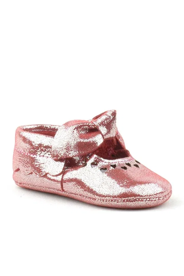 Детские ботиночки для девочек кожаные с бантом Coco Hapshoe, Bright Red