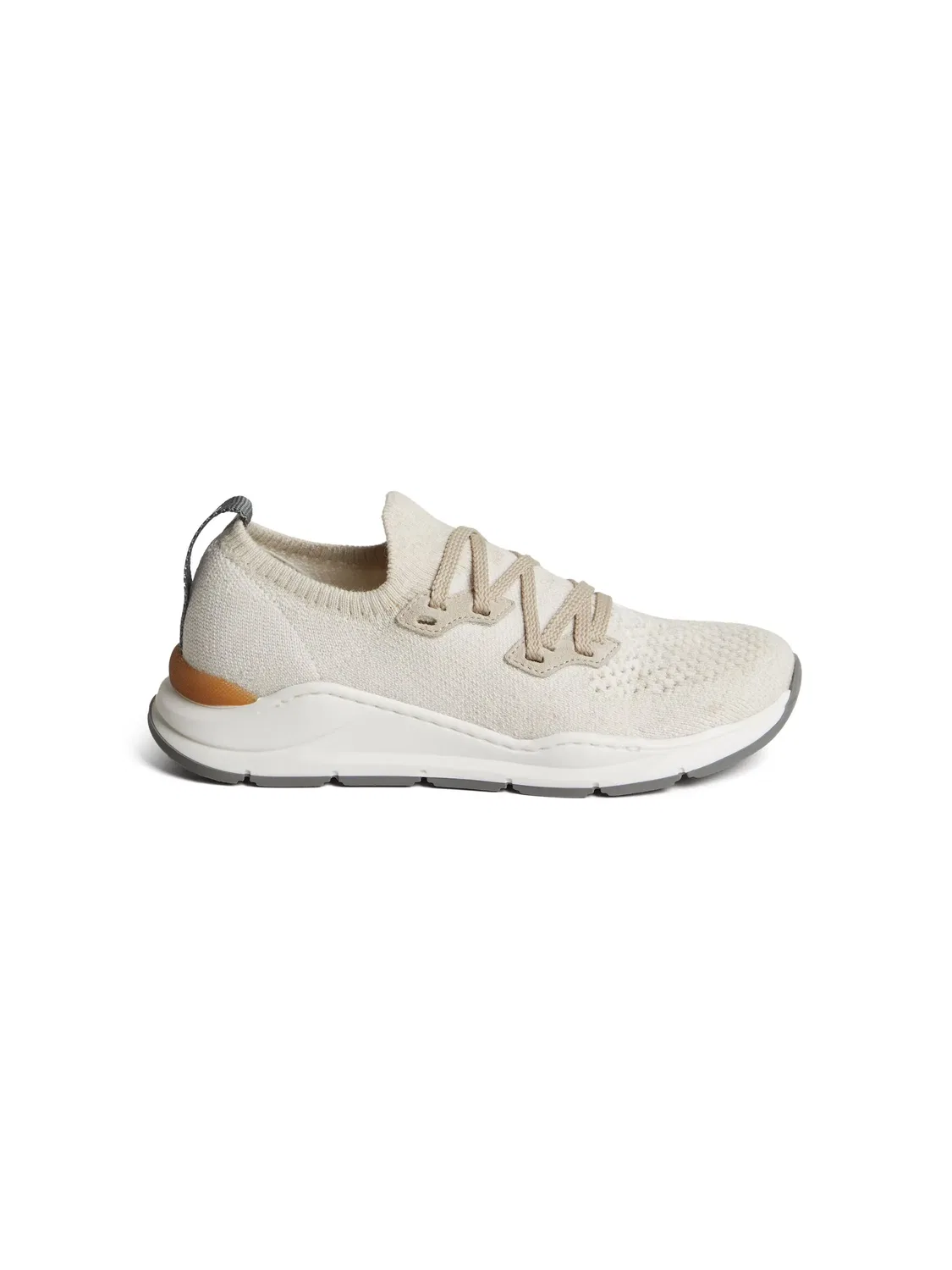 Трикотажные кроссовки Brunello Cucinelli Kids, нейтральные цвета — фото 2