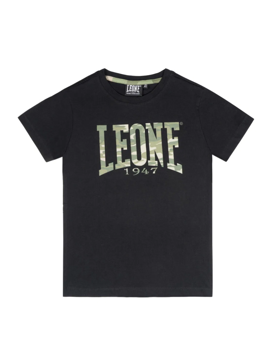 Детская футболка с принтом Leone Camouflage, Leone 1947 Apparel, Черный