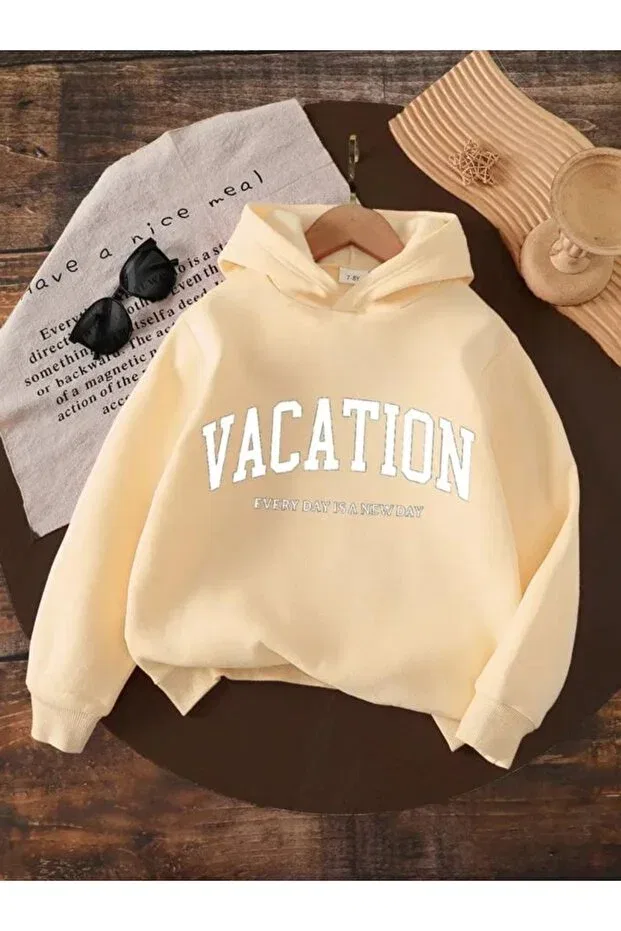 Детское худи для мальчиков с принтом Vacation Baxia, Beige