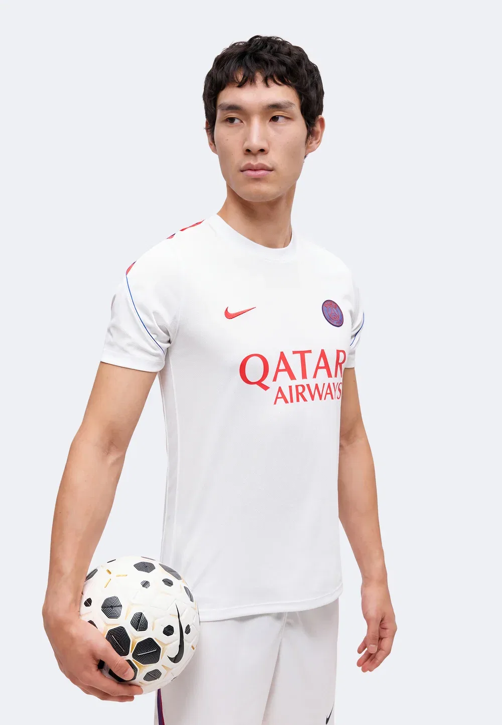 Psg m nk df strk ss top k - club wear Nike Performance, White/Hyper Royal/Global Red — фото 4