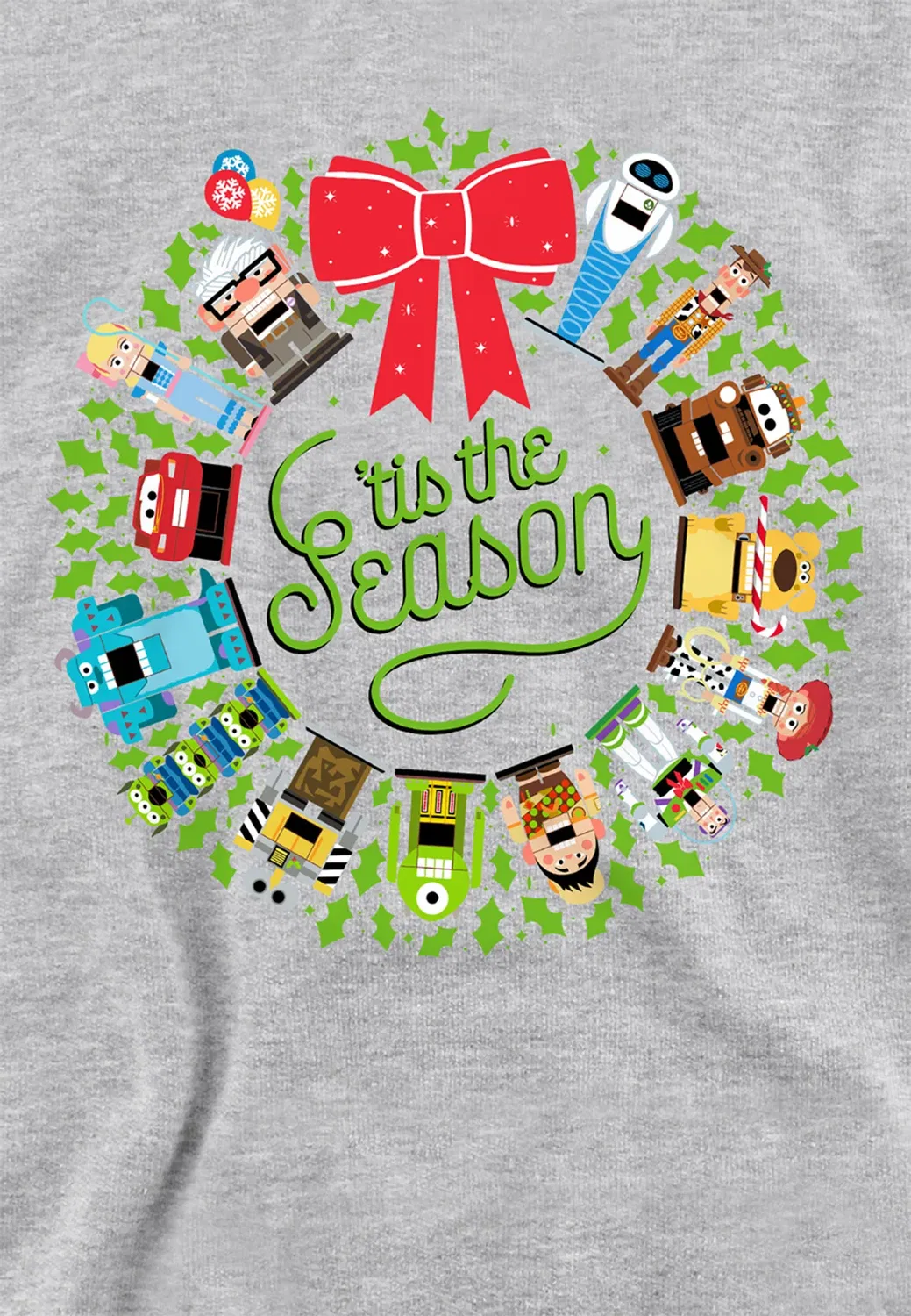 Детский худи с принтом Toy Story Christmas Wreath Disney, Grey — фото 2