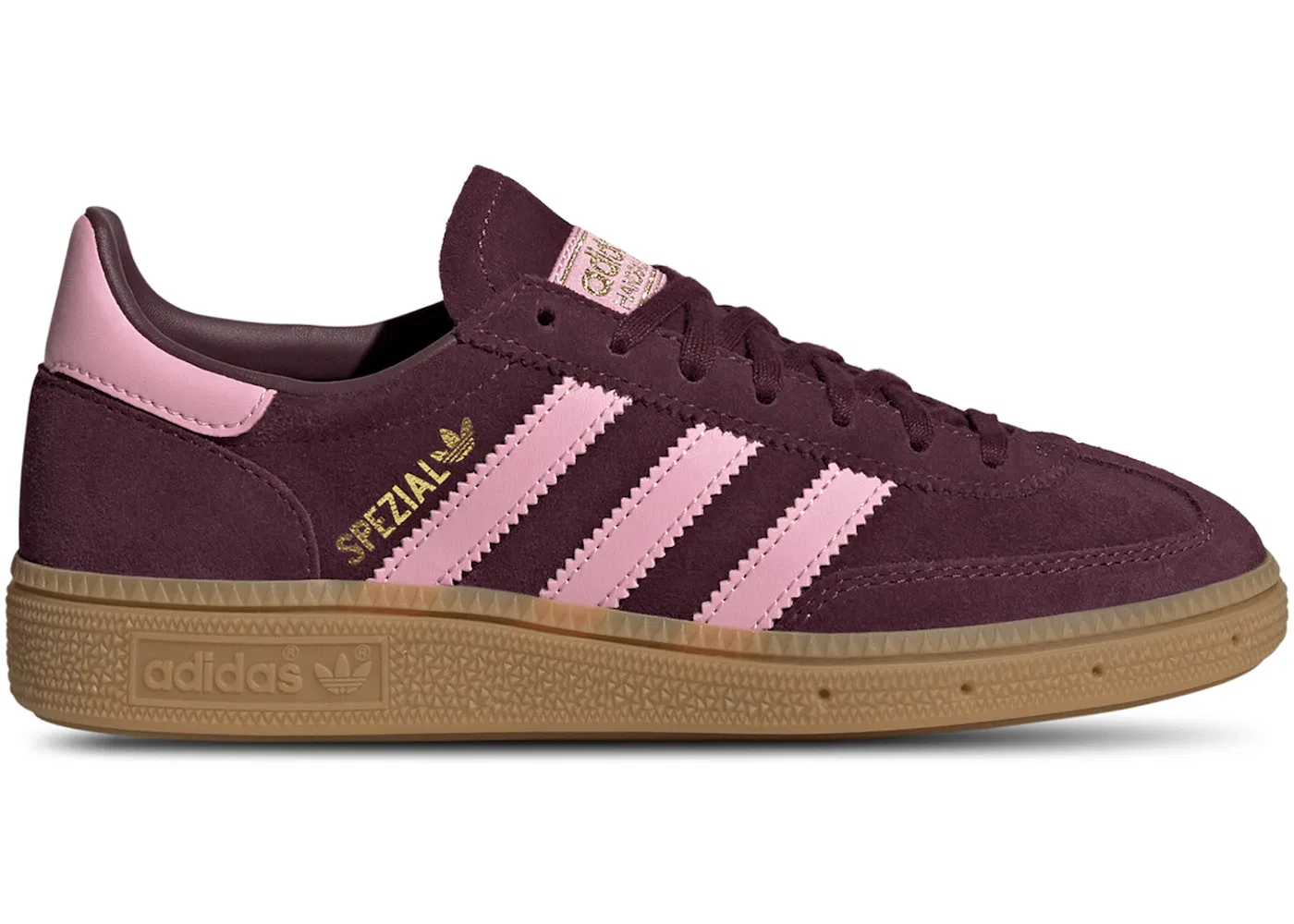 Детские кроссовки с замшевым верхом Adidas Handball Spezial, Maroon/Bliss Pink/Gum