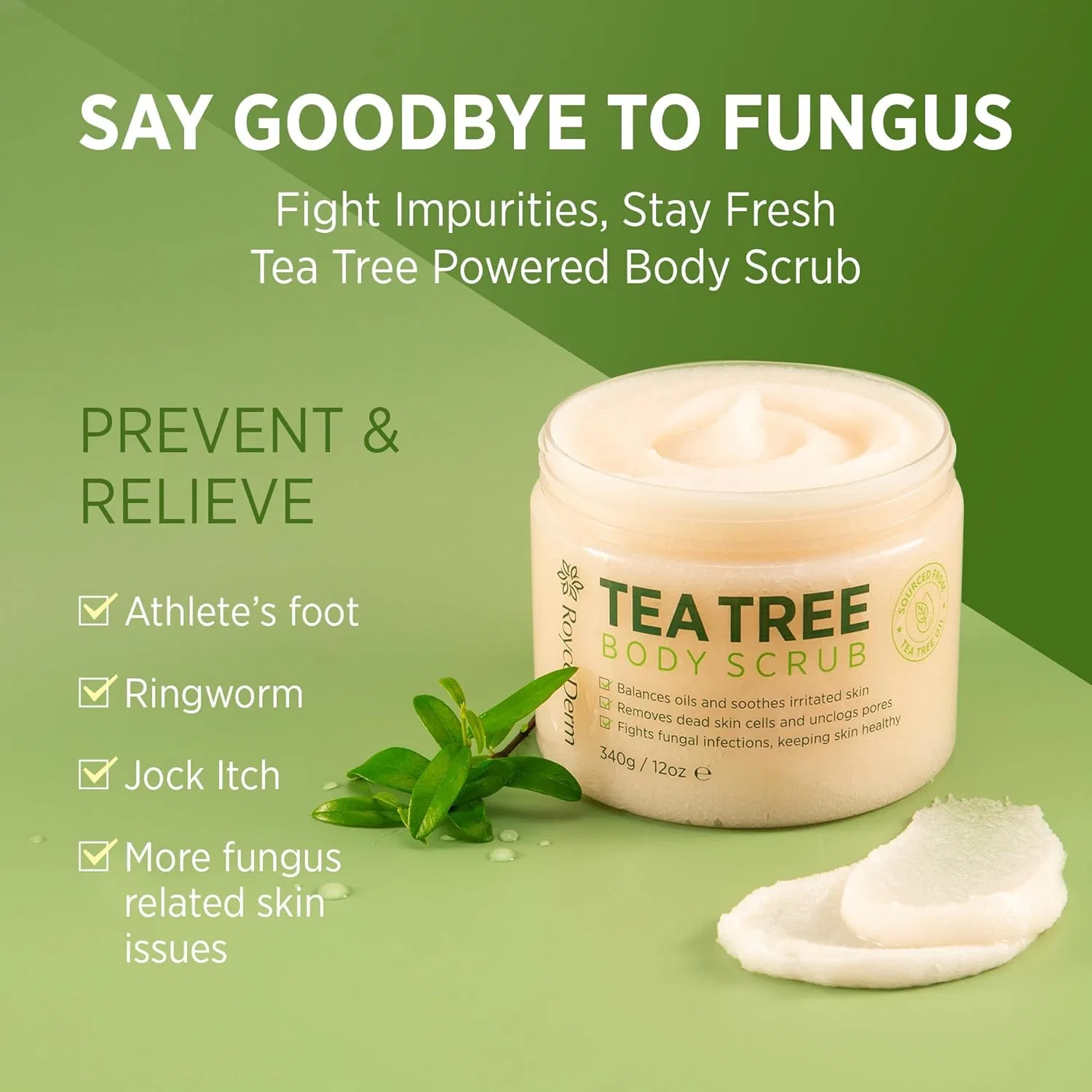 Скраб для тела Tea Tree Antifungal Body Scrub, Roycederm, 340 г — фото 2