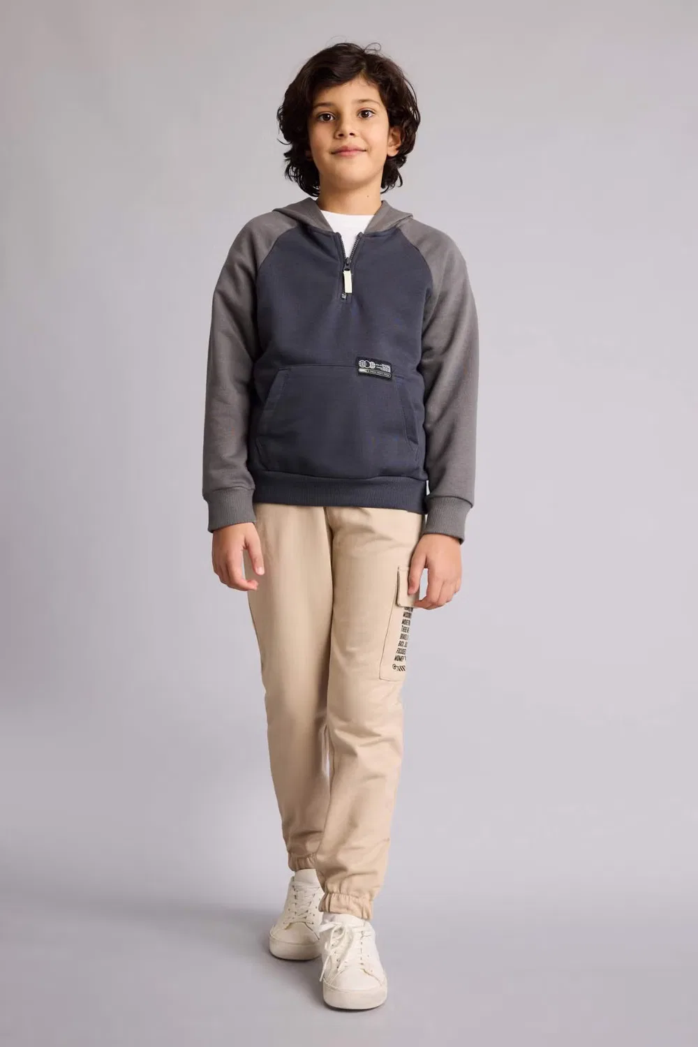 Штаны с принтом-слоганом, модель Boy Regular Fit, Defacto, бежевый — фото 2