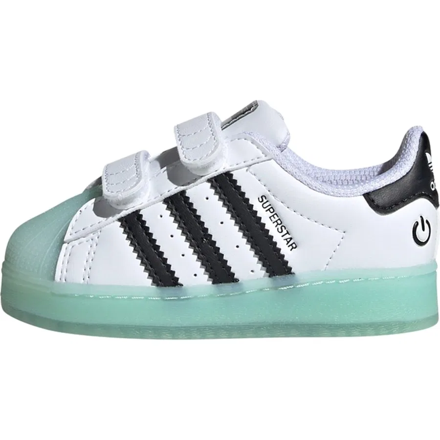 Детские кроссовки с LED-подсветкой Originals IG7005 Superstar LED Lights Comfort Closure Shoes adidas, Бело-синий — фото 3