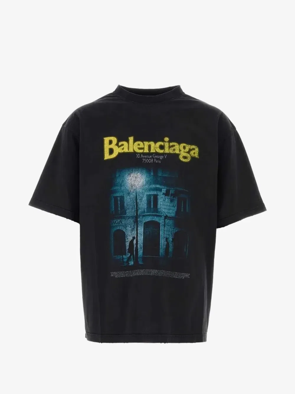 Футболка The Address свободного кроя, в черном цвете faded black Balenciaga