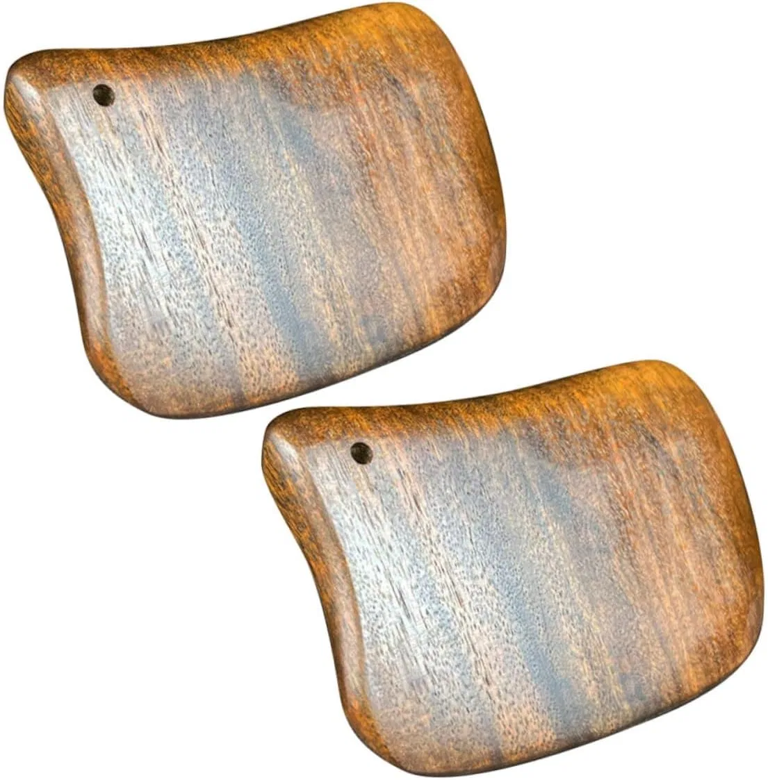 Скребок для массажа Гуаша, деревянный, 2 шт, NIYANGLE, 8x5.5x1.2 см, Light Brown