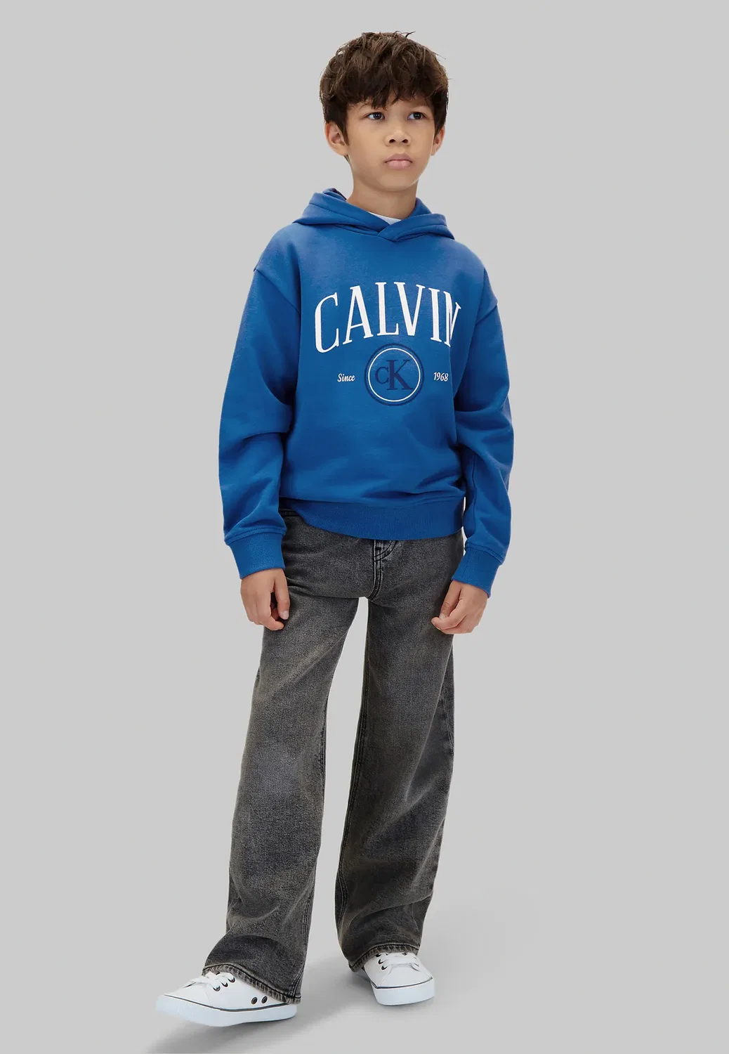 Детская толстовка с логотипом - худи Calvin Klein Jeans, Vallarta Blue