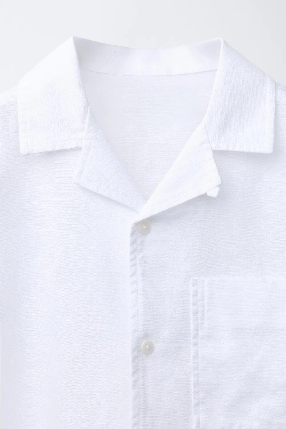 Рубашка для боулинга из хлопка и льна ZARA, White — фото 3