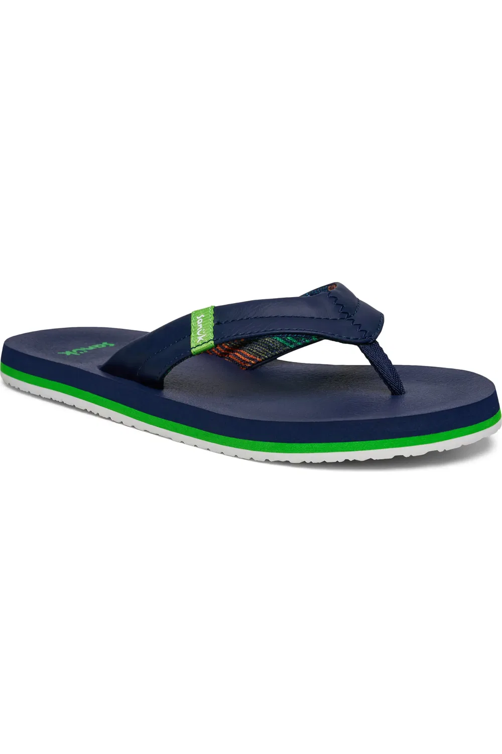 Детские сандалии шлепанцы с контурной стелькой Wavy Flip Flop Sanuk, темно синий
