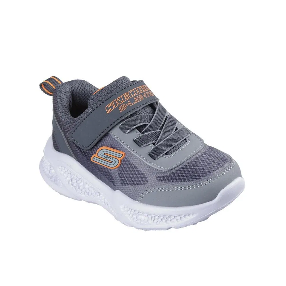 Детские кроссовки с эластичными шнурками S Lights Skechers, Grau / Mango — фото 2