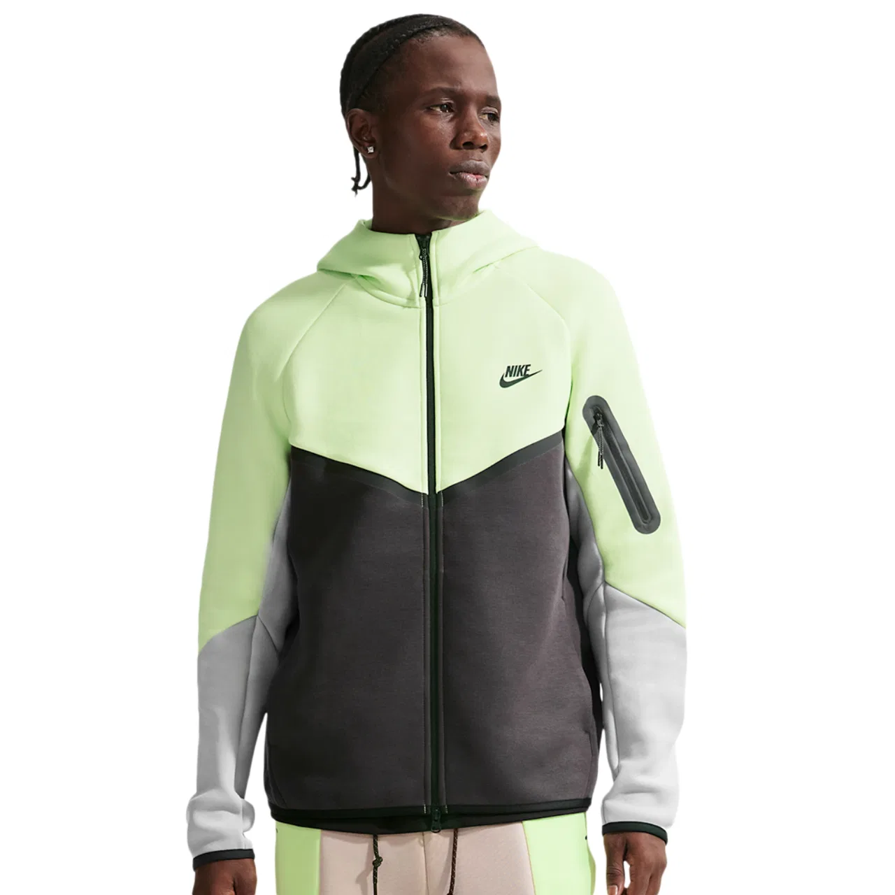 Мужское худи Windrunner Nike Tech Fleece, цвет Lt Liquid Lime/Anthracite/Lt Smoke Grey