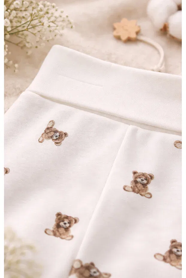 Детские штаны для девочек с животным принтом Basics Bistyle, Beige — фото 3