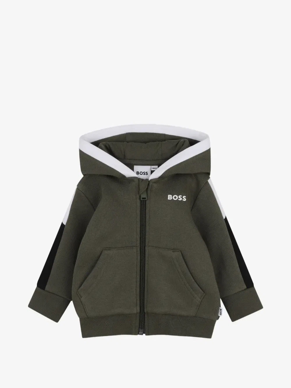 Толстовка с капюшоном и логотипом Boss Kidswear, зеленый