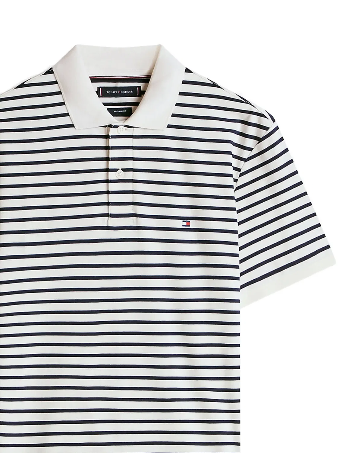 Рубашка-поло в белую полоску Tommy Hilfiger, белый — фото 2