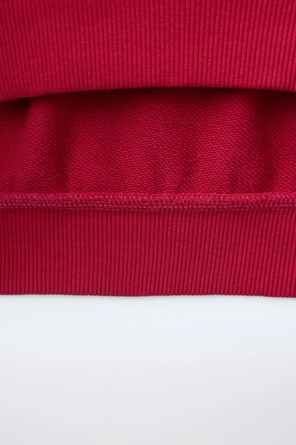 Однотонная хлопковая толстовка ZARA, Dark fuchsia — фото 4